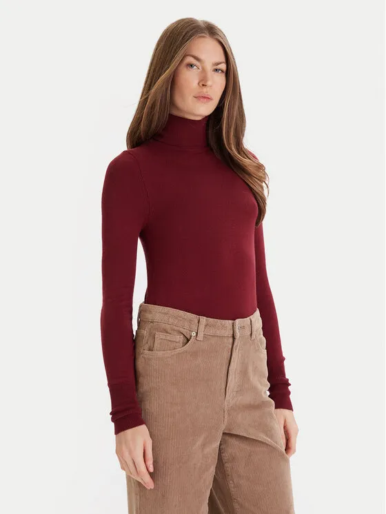 Rollkragenpullover · Dunkelrot · Regular Fit