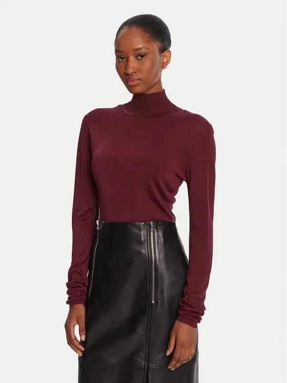 Rollkragenpullover · Dunkelrot · Regular Fit