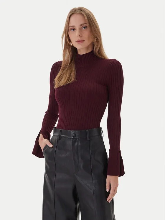 Rollkragenpullover · Dunkelrot · Regular Fit