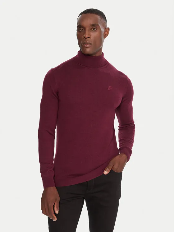 Rollkragenpullover · Dunkelrot