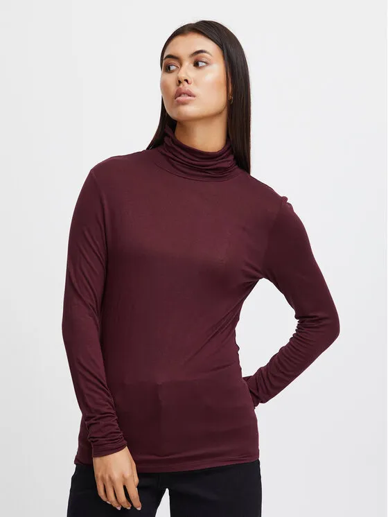 Rollkragenpullover · Dunkelrot