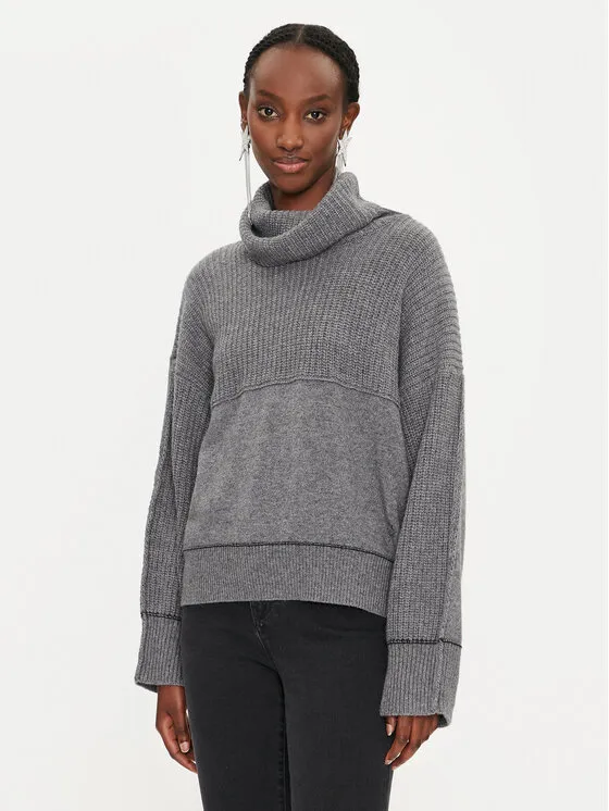 Rollkragenpullover · Grau · Relaxed Fit