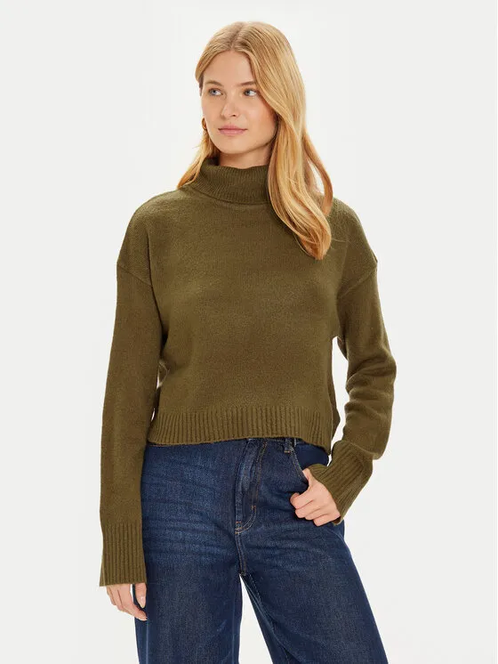 Rollkragenpullover · Khakifarben · Regular Fit