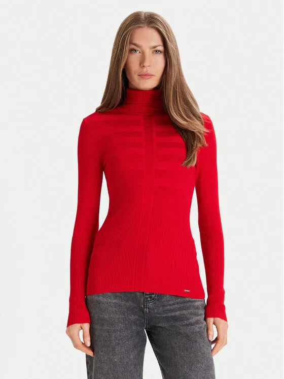 Rollkragenpullover · Rot · Slim Fit