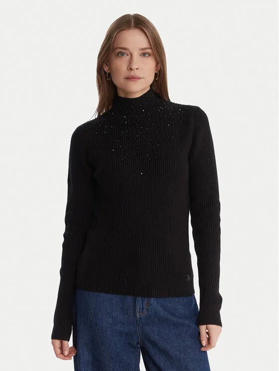 Rollkragenpullover · Schwarz · Regular Fit