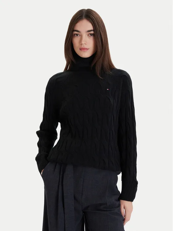 Rollkragenpullover · Schwarz · Regular Fit