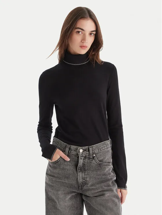 Rollkragenpullover · Schwarz · Regular Fit