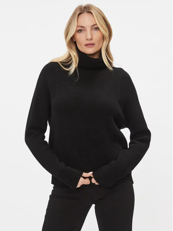 Rollkragenpullover · Schwarz · Regular Fit