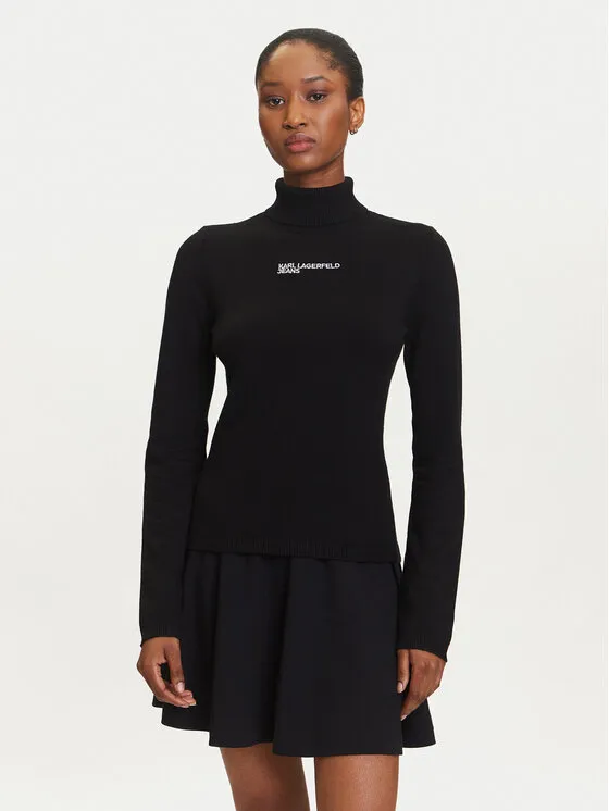 Rollkragenpullover · Schwarz · Slim Fit