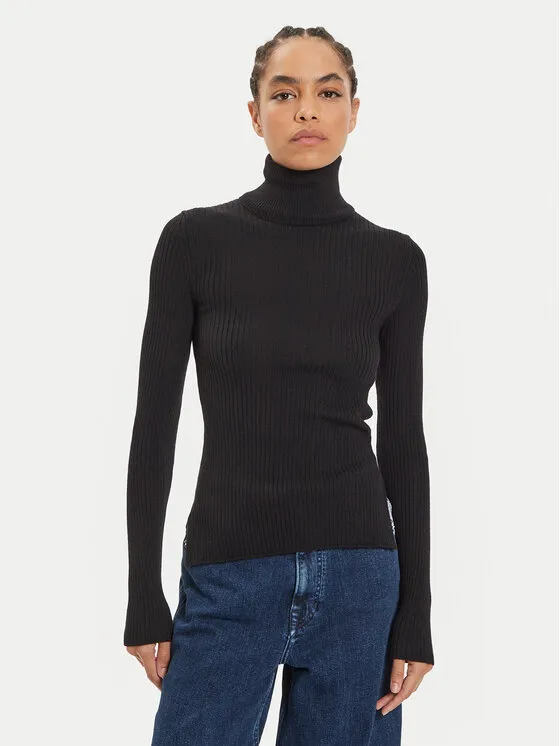 Rollkragenpullover · Schwarz · Slim Fit