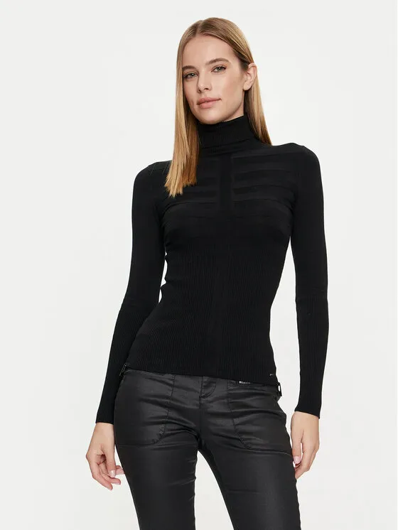 Rollkragenpullover · Schwarz · Slim Fit