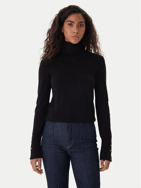 Rollkragenpullover · Schwarz · Slim Fit