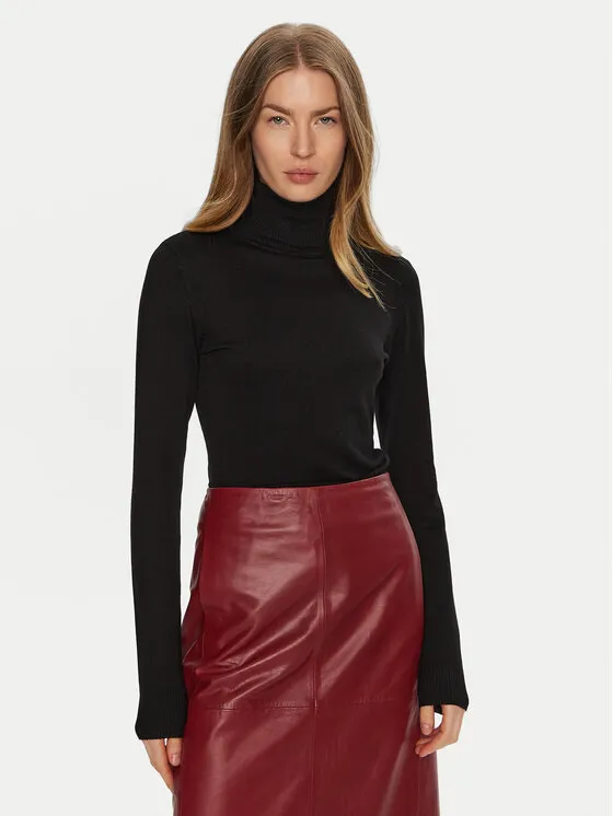 Rollkragenpullover · Schwarz · Slim Fit