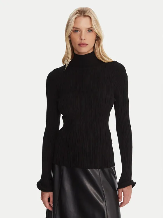 Rollkragenpullover · Schwarz · Slim Fit