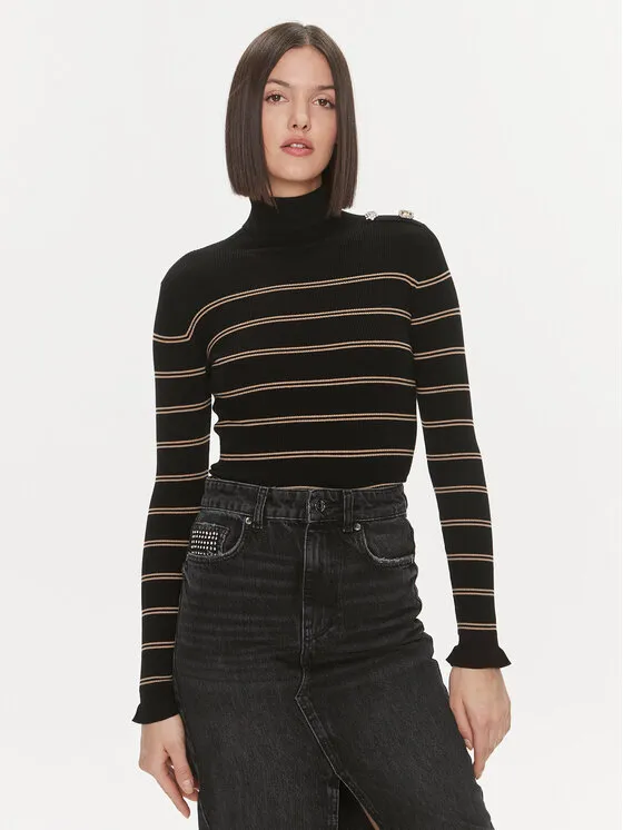 Rollkragenpullover · Schwarz · Slim Fit