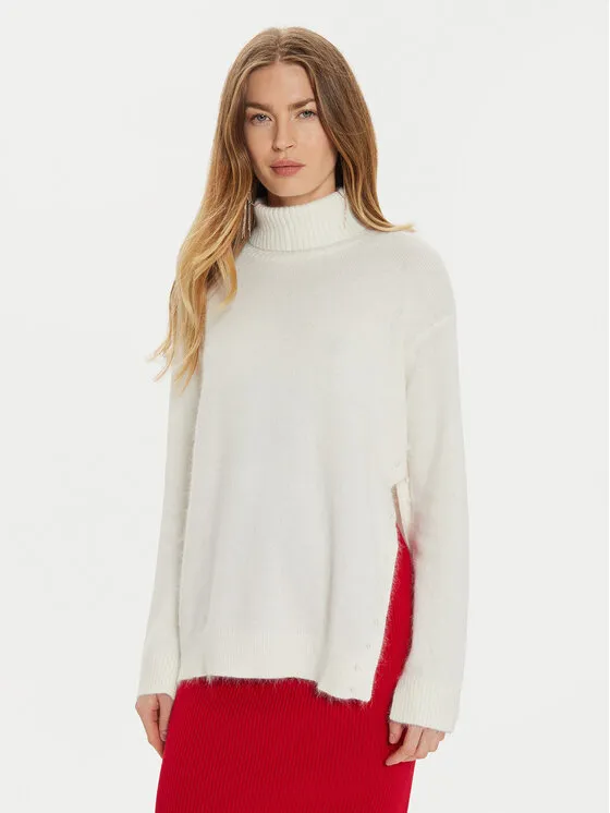 Rollkragenpullover · Weiß · Relaxed Fit