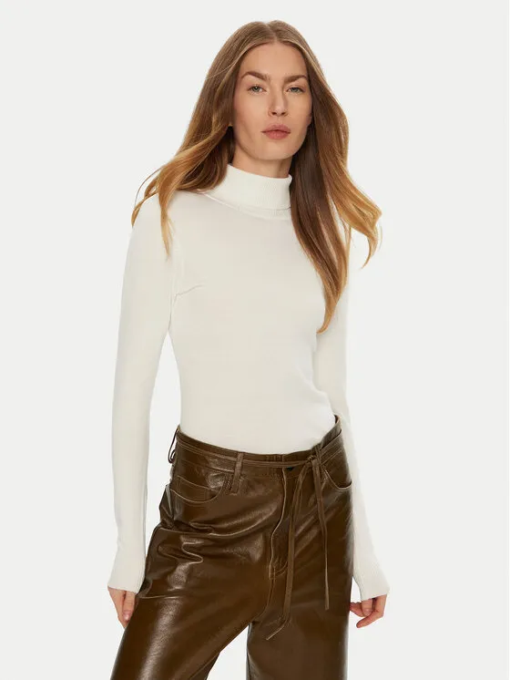 Rollkragenpullover · Weiß · Slim Fit