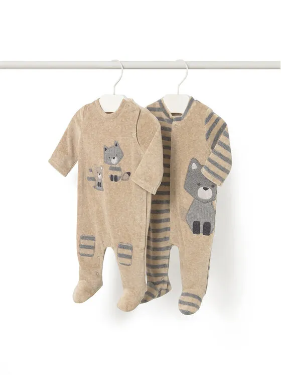 Schlafanzug-Strampler-Set · Beige