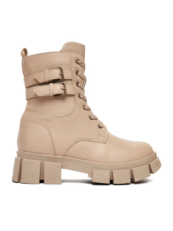 Schnürschuhe · Beige