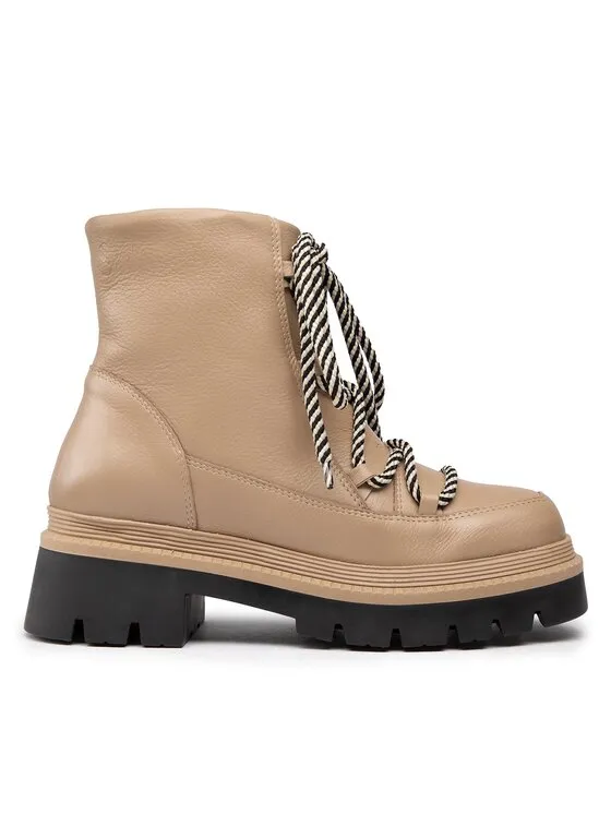 Schnürschuhe · Beige