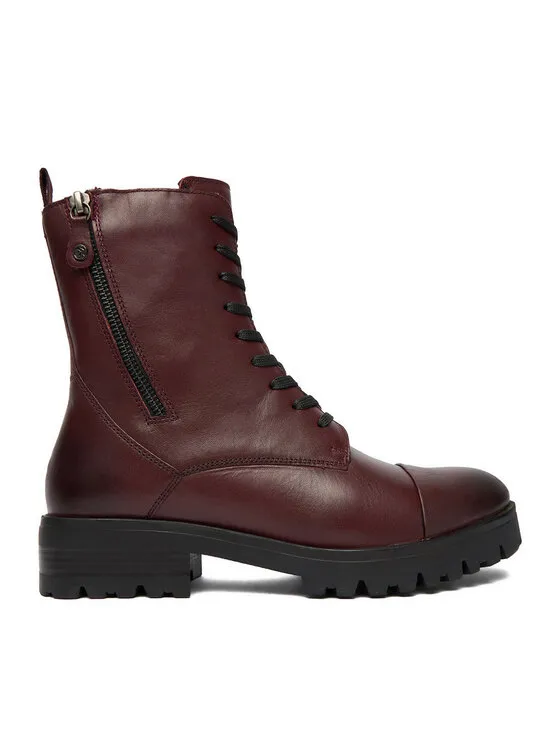 Schnürschuhe · Dunkelrot