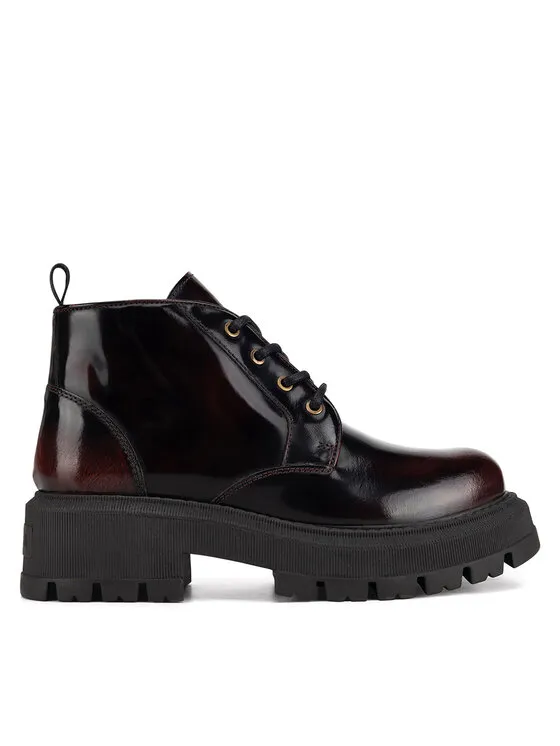 Schnürschuhe · Dunkelrot