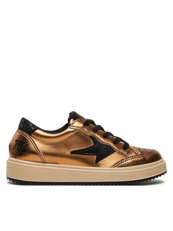 Schnürschuhe · Goldfarben