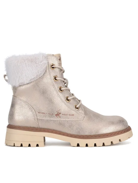 Schnürschuhe · Goldfarben