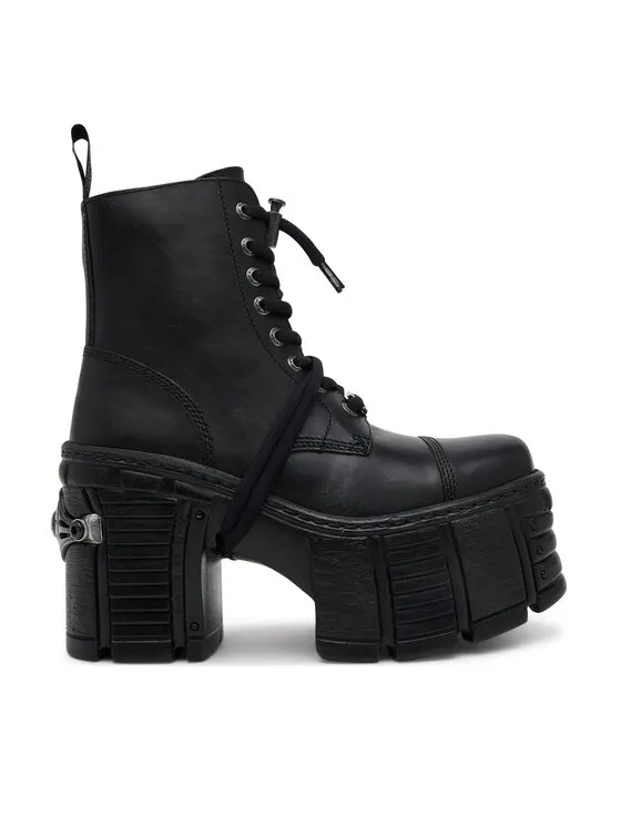 Schnürschuhe · Schwarz · 10 cm