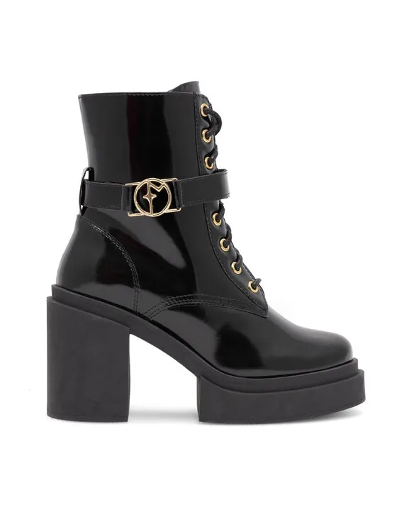 Schnürschuhe · Schwarz · 10 cm