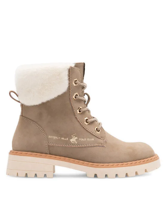 Schnürstiefeletten · Beige