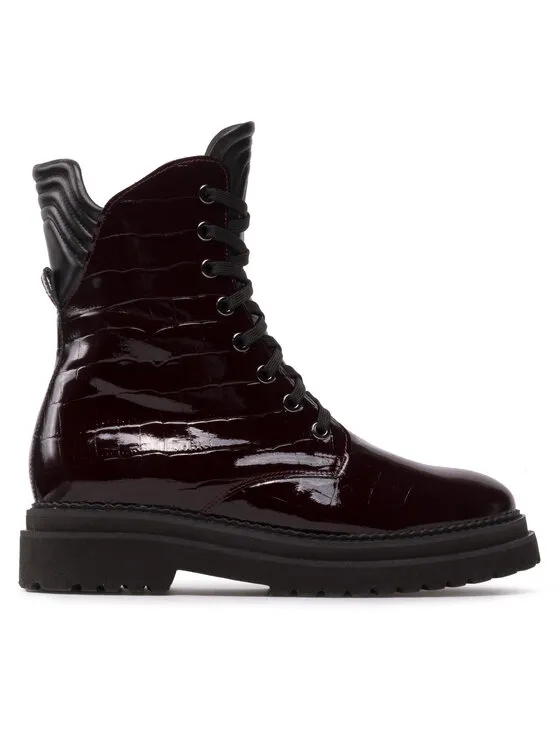 Schnürstiefeletten · Dunkelrot