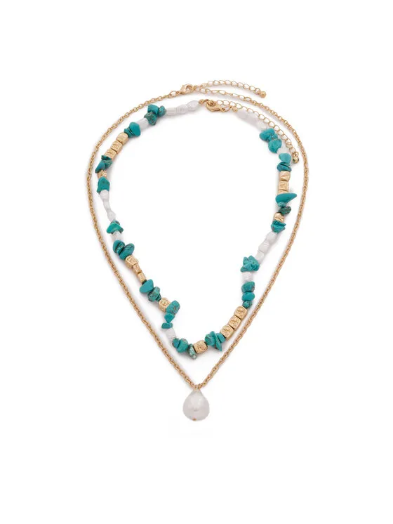 Set Halsketten · Türkisfarben · Metall