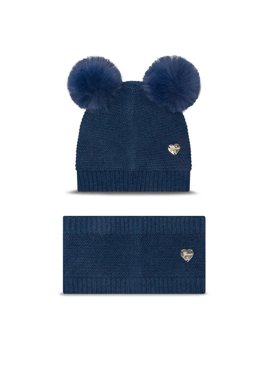 Set Mütze und Loop-Schal · Blau