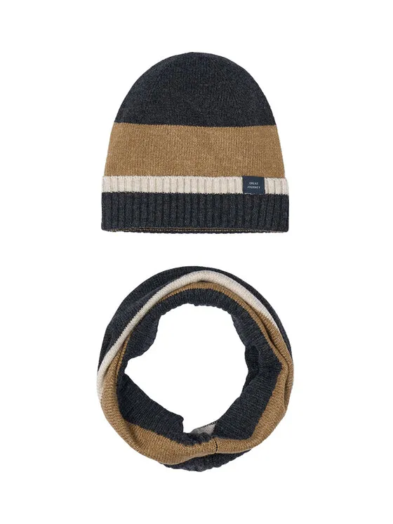 Set Mütze und Loop-Schal · Braun