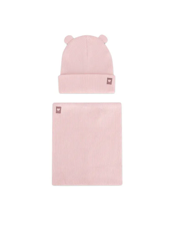 Set Mütze und Loop-Schal · Rosa