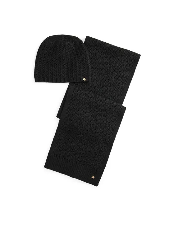 Set Schal und Mütze · Schwarz