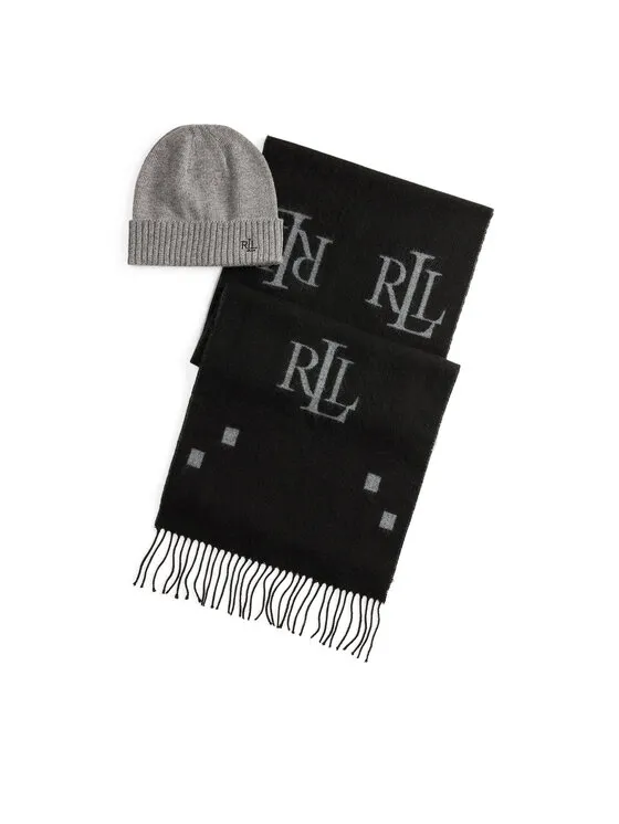 Set Schal und Mütze · Schwarz