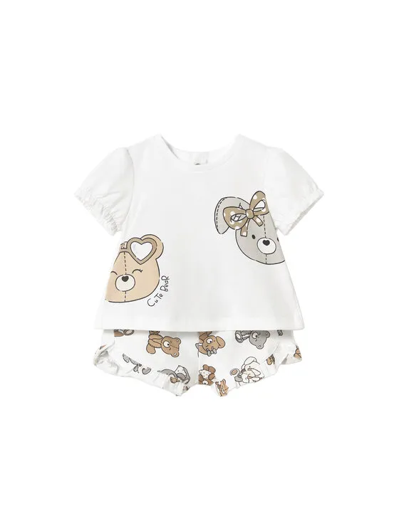 Set T-Shirt und Shorts · Weiß