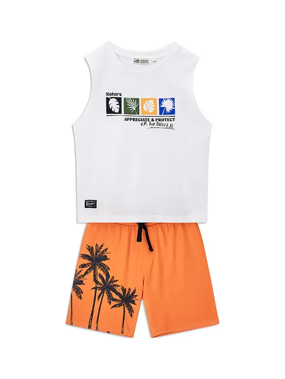 Set Top und Stoffshorts · Weiß