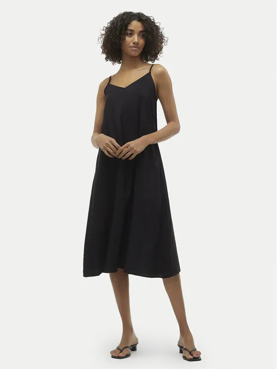 Sommerkleid · Schwarz · Midi