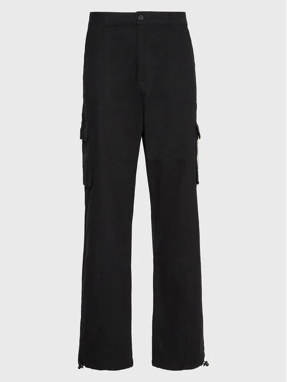 Stoffhose · Schwarz · Relaxed Fit