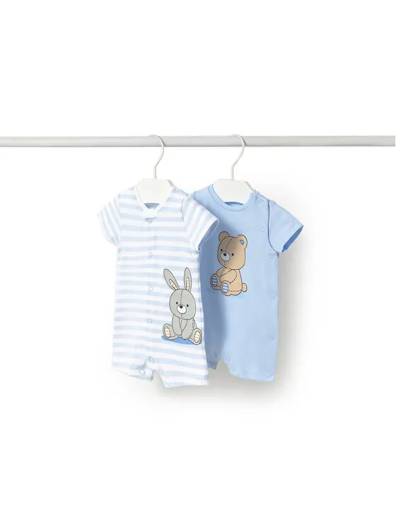 Strampler-Set · Himmelblau