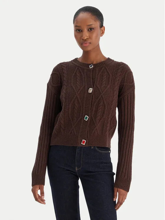 Strickjacke · Braun · Regular Fit