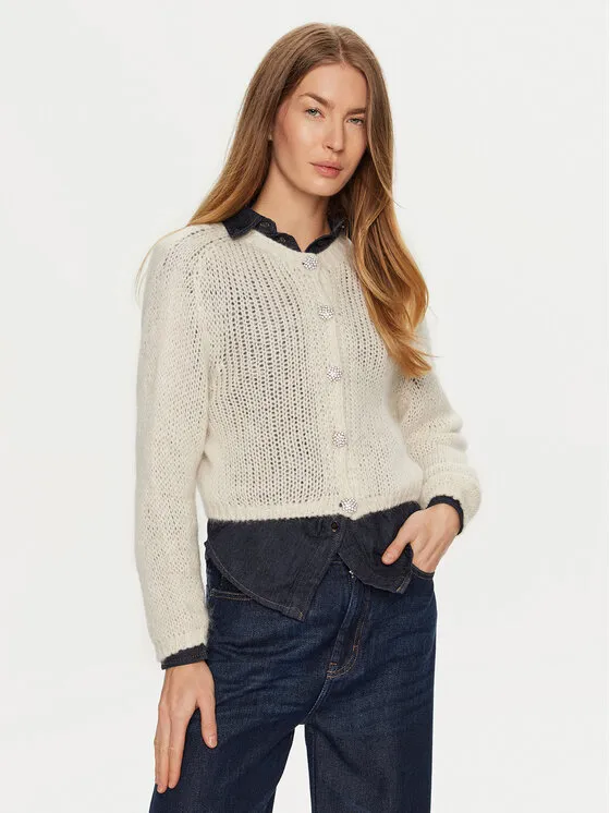 Strickjacke · Écru · Regular Fit