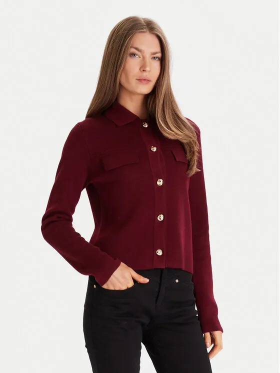 Strickjacke · Dunkelrot · Regular Fit