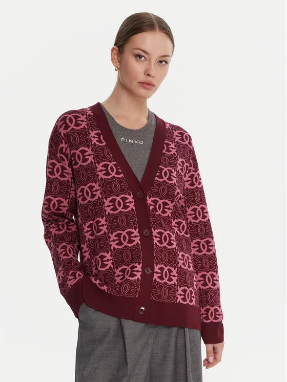 Strickjacke · Dunkelrot · Regular Fit