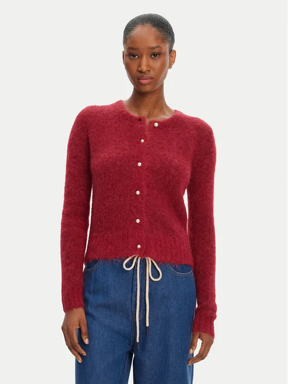 Strickjacke · Dunkelrot · Regular Fit