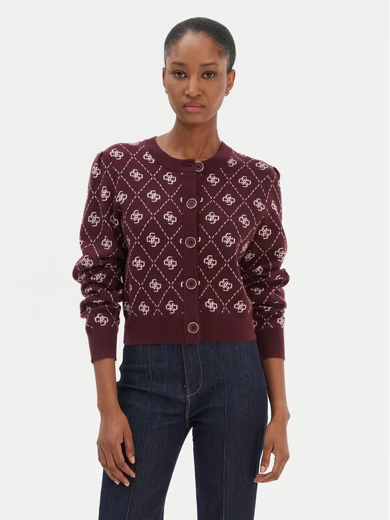 Strickjacke · Dunkelrot · Regular Fit