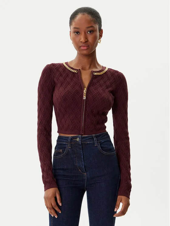 Strickjacke · Dunkelrot · Regular Fit